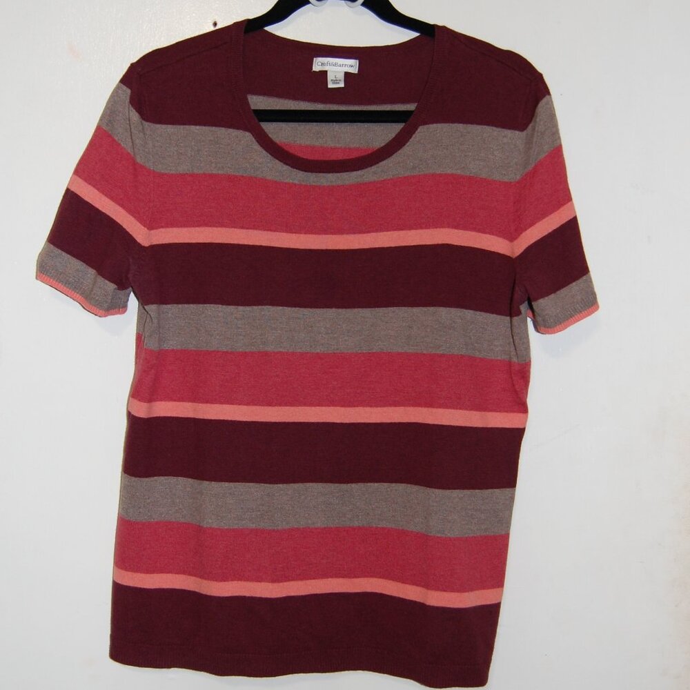 Fine knit, short sleeve sweater